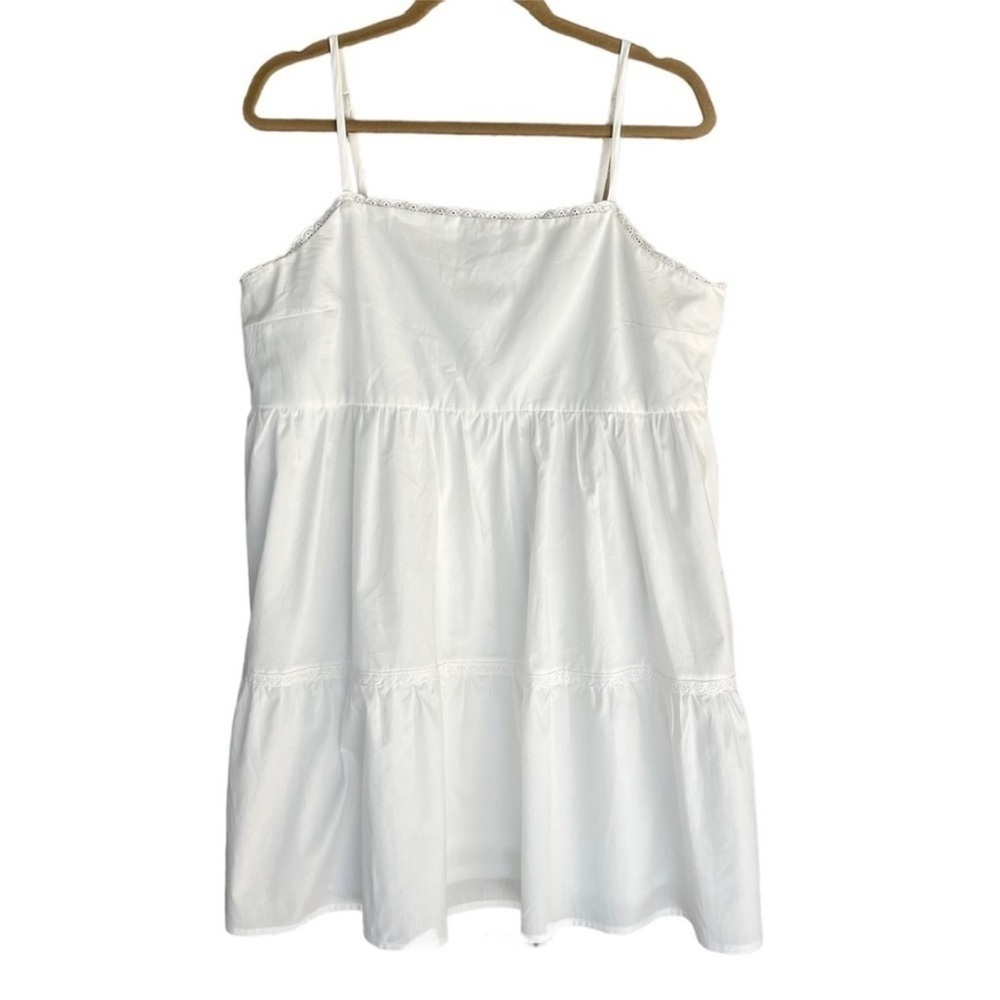 Wild Fable White Eyelet Lace Tiered Babydoll Mini Dress